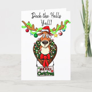 Carte de Noël familiale drôle 'Deck the Halls Y’al
