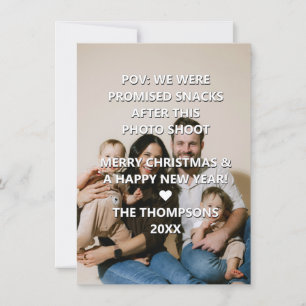 Carte de Noël familiale POV personnalisée et drôle