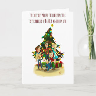 Carte de Noël - Famille à Noël