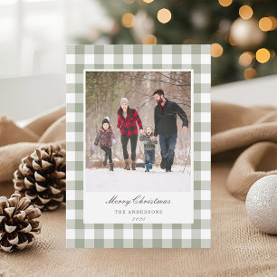 Carte de Noël Famille Classique à Double Face avec