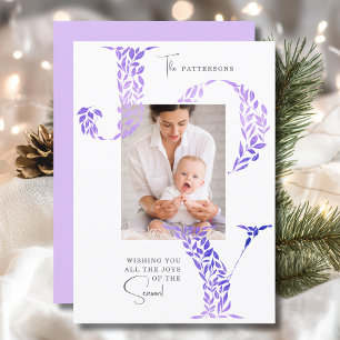 Carte de Noël Famille Fleur de Lilas JOIE