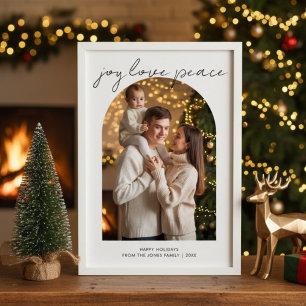 Carte de Noël Famille Mignonne Joie Amour Paix