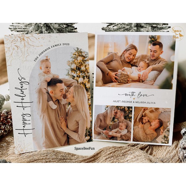 Carte de Noël Famille Noël (Photo Christmas Card Family Christmas Card Holiday Card Modern Minimalist Christmas All products in )