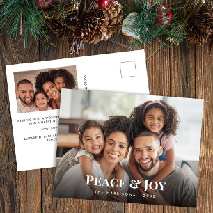Carte de Noël Famille Paix et Joie