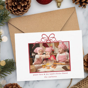 Carte de Noël Famille Photo Chaos Joie Amour Paix