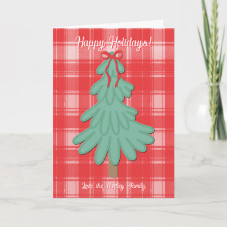 Carte de Noël fantaisiste à carreaux de Noël