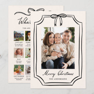Carte de Noël Fantaisiste avec Ruban Noir pour Bil