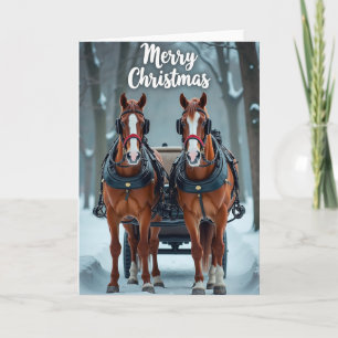 Carte de Noël Fantaisiste Cheval