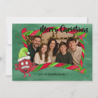 Carte de Noël fantaisiste de monstre de Père Noël