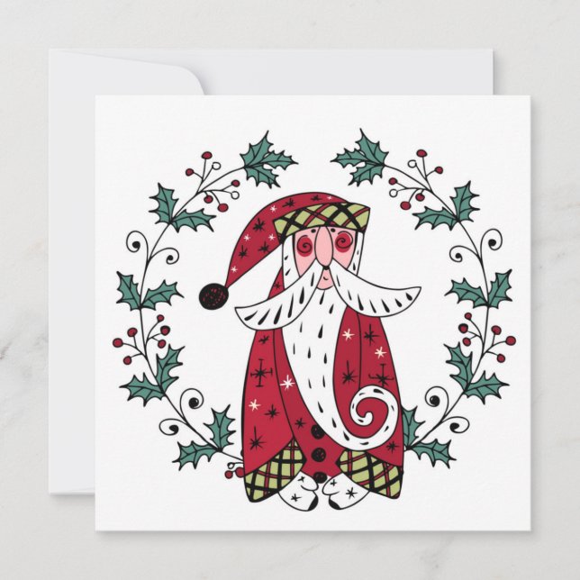 Carte de Noël Fantaisiste du Père Noël (Devant)