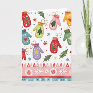 Carte de Noël Fantaisiste en Mitaines