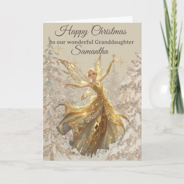 Carte de Noël Fée pour Petite-Fille (Devant)