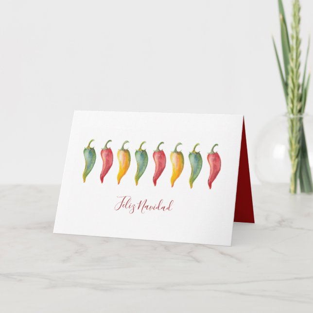 Carte de Noël Feliz Navidad aux piments (Devant)