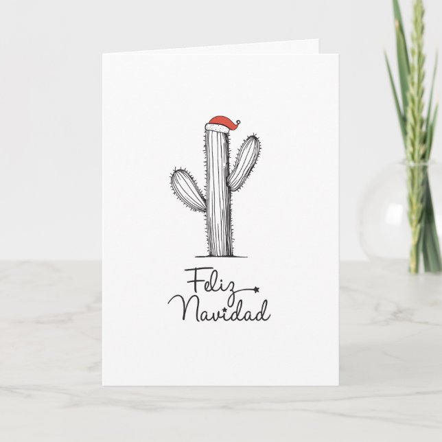 Carte de Noël Feliz Navidad Cactus (Devant)