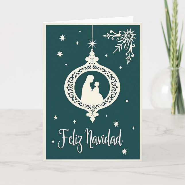 Carte de Noël Feliz Navidad Marie Jésus (Devant)