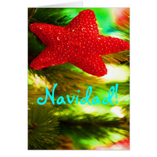Carte de Noël Feliz Navidad Red Star
