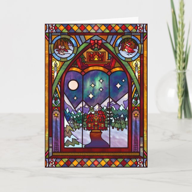 Carte de Noël Fenêtres d'Hiver (Devant)