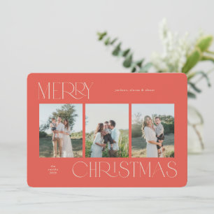Carte de Noël Festive 3 photos