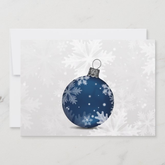 carte de Noël festive argent bleu marine (Devant)