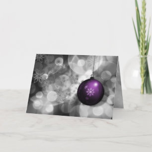 carte de Noël festive argent violet pour entrepris