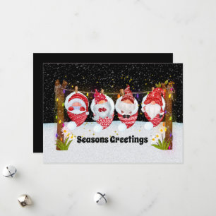 carte de Noël festive avec lutin et bonhomme de ne