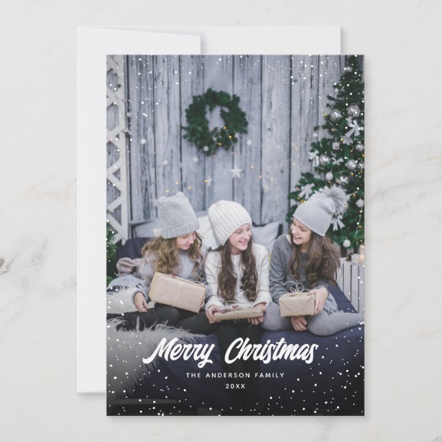 Carte de Noël festive avec photo mignonne (Devant)