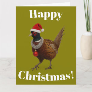 Carte de Noël festive avec un faisan