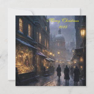 Carte de Noël festive de Londres ancienne