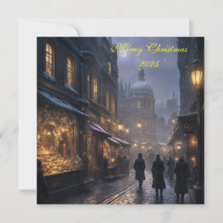 Carte de Noël festive de Londres ancienne 