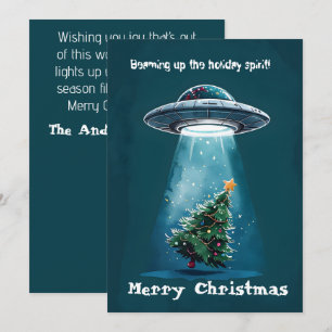 Carte de Noël festive de science-fiction