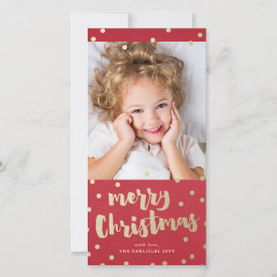 Carte de Noël festive en faux feuillet métallisé