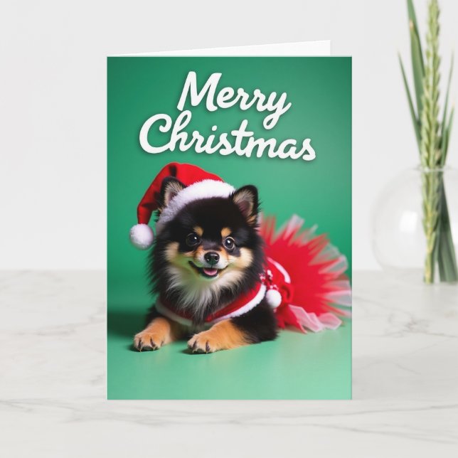 Carte de Noël festive et duveteuse (Devant)