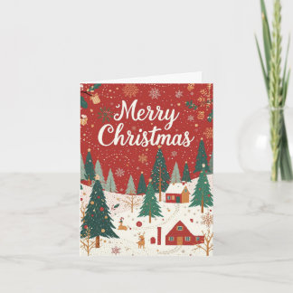 Carte de Noël festive rouge