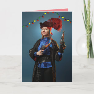 CARTE DE NOËL FILLE PIRATE