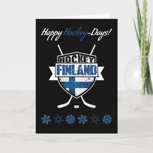 Carte de Noël finlandaise de hockey (Devant)