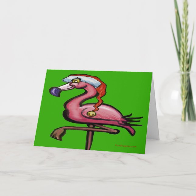 Carte de Noël Flamant rose (Devant)