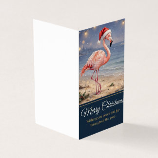 Carte de Noël Flamant Rose - Vœux de Joyeux Noël