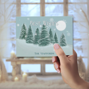 Carte de Noël Flat d'épinette bleue