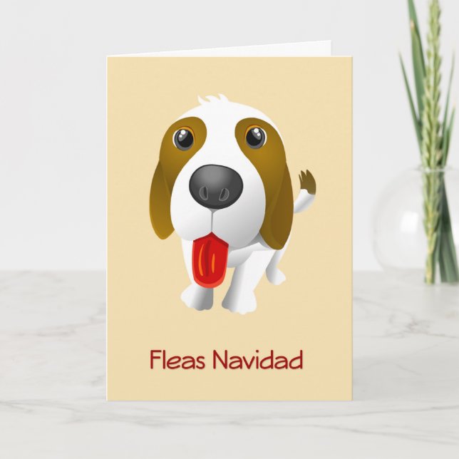 Carte de Noël Fleas Navidad Funny Dog (Devant)