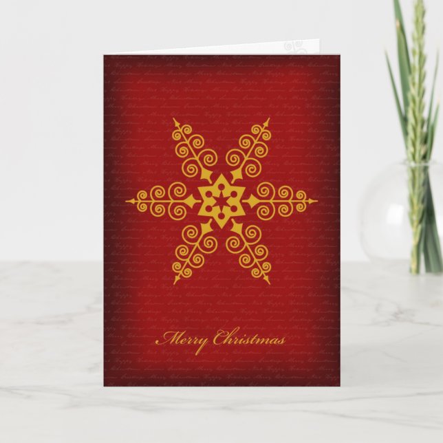 Carte de Noël Flèche de neige jaune doré (Devant)