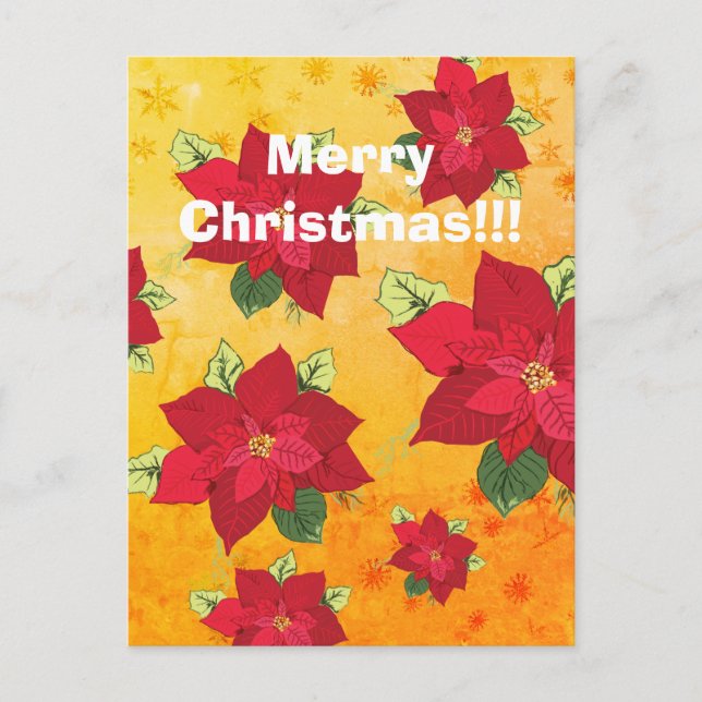 Carte de Noël Fleur de Poinsettia (Devant)