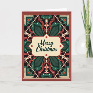 Carte de Noël Fleurie Émeraude