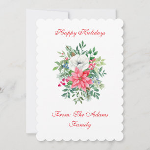 Carte de Noël Fleurie Luxueuse à Personnaliser