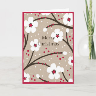 Carte de Noël - Fleurs et baies