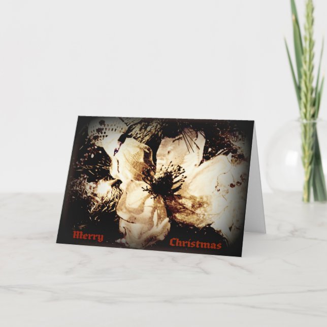 CARTE DE NOËL FLEURS SEPIA (Devant)