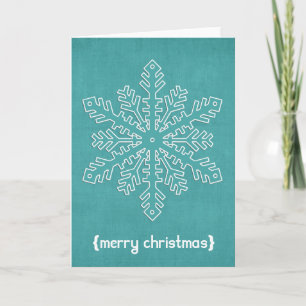 Carte de Noël Flocon de Neige Bleu 1 Joyeux Noël