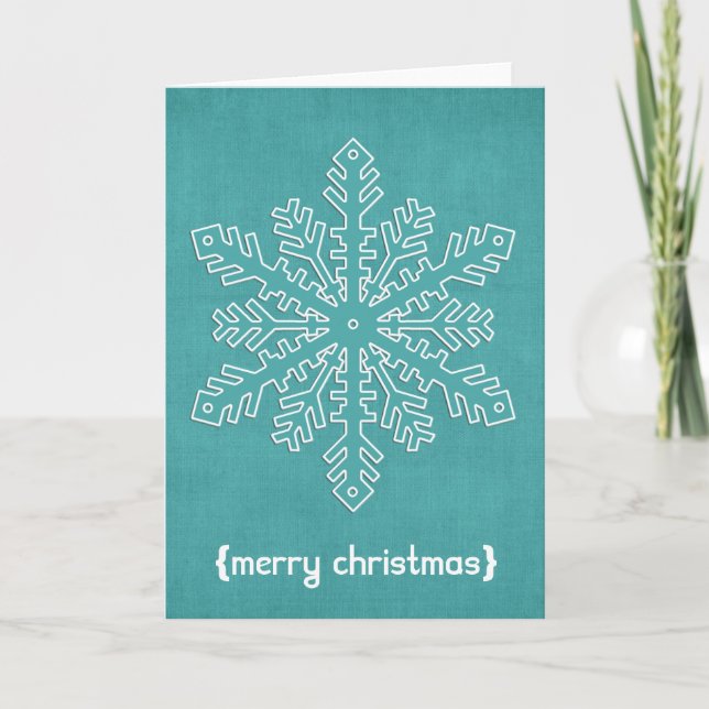 Carte de Noël Flocon de Neige Bleu 1 Joyeux Noël (Devant)
