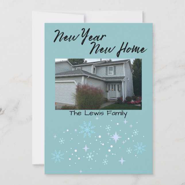 Carte de Noël Flocon de Neige Nouvelle Année Nouve (Devant)