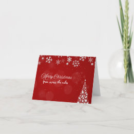 Carte de Noël Flocon de Neige Rouge et Blanc - De
