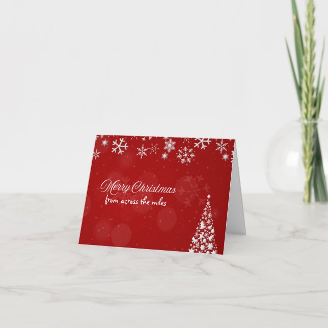 Carte de Noël Flocon de Neige Rouge et Blanc - De  (Devant)